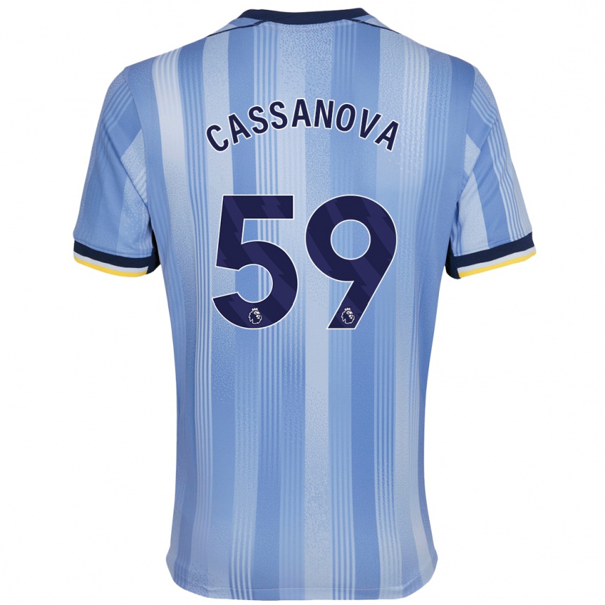 Men Football Dante Cassanova #59 Light Blue Away Jersey 2024/25 T-Shirt Australia