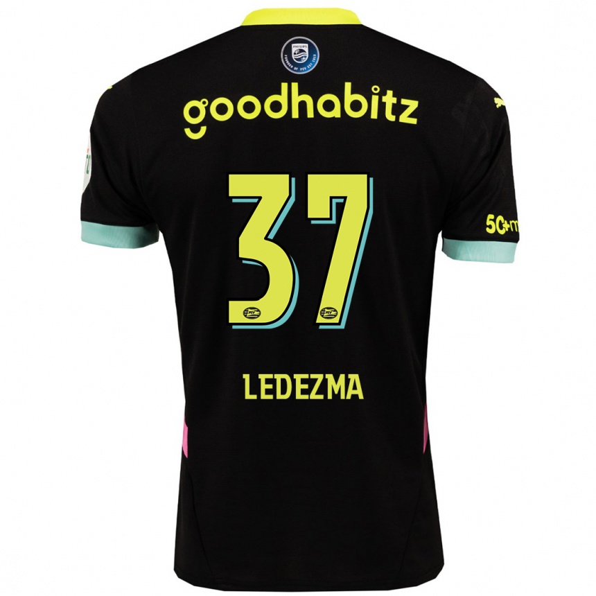 Men Football Richard Ledezma #37 Black Yellow Away Jersey 2024/25 T-Shirt Australia