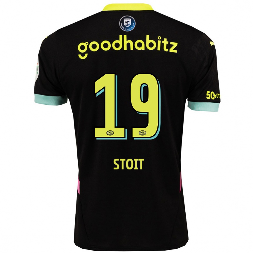 Men Football Fleur Stoit #19 Black Yellow Away Jersey 2024/25 T-Shirt Australia