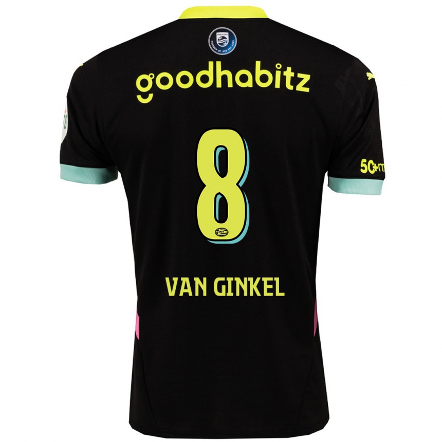 Men Football Marco Van Ginkel #8 Black Yellow Away Jersey 2024/25 T-Shirt Australia