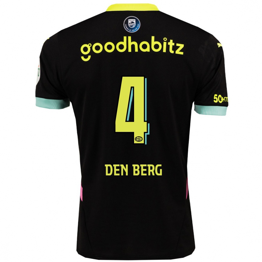 Men Football Mandy Van Den Berg #4 Black Yellow Away Jersey 2024/25 T-Shirt Australia