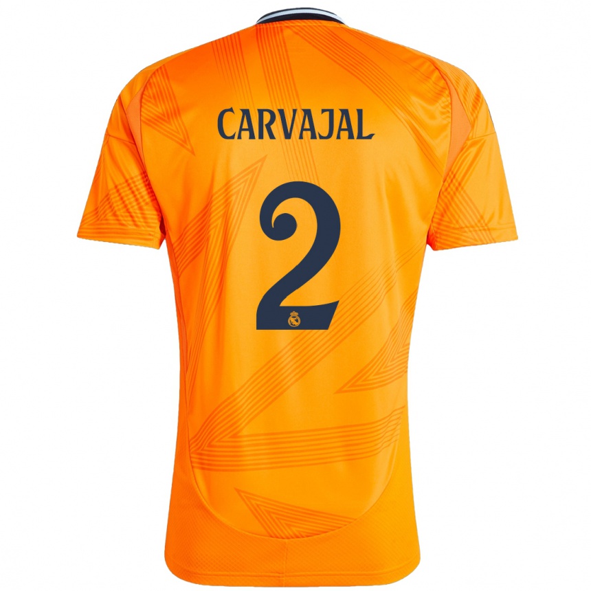 Men Football Daniel Carvajal #2 Orange Away Jersey 2024/25 T-Shirt Australia