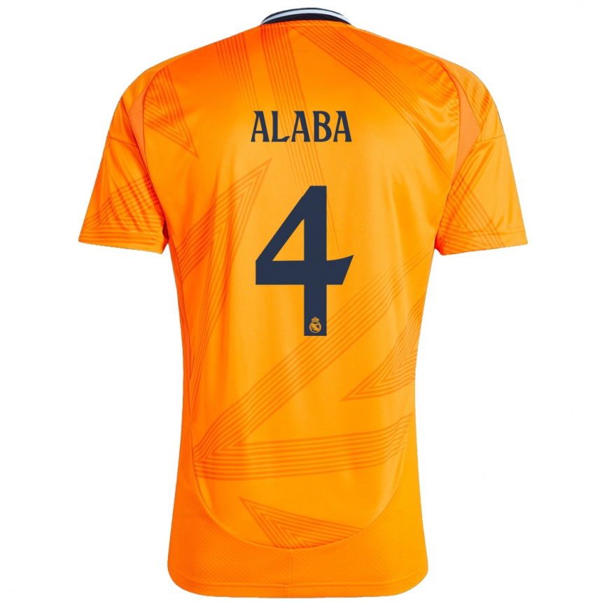 Men Football David Alaba #4 Orange Away Jersey 2024/25 T-Shirt Australia