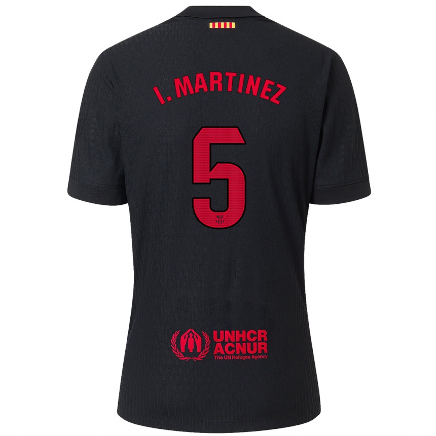 Men Football Iñigo Martínez #5 Black Red Away Jersey 2024/25 T-Shirt Australia