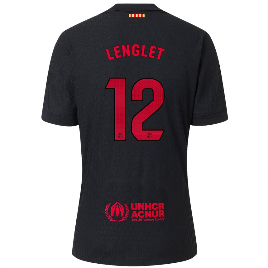 Men Football Clement Lenglet #12 Black Red Away Jersey 2024/25 T-Shirt Australia