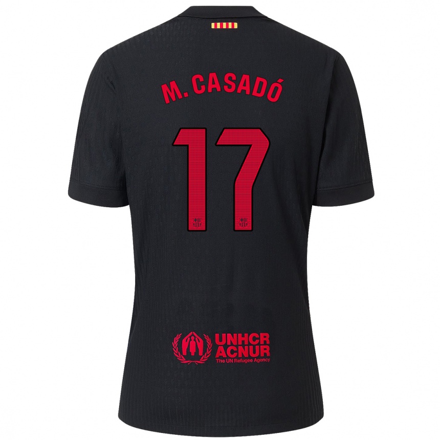 Men Football Marc Casado #17 Black Red Away Jersey 2024/25 T-Shirt Australia