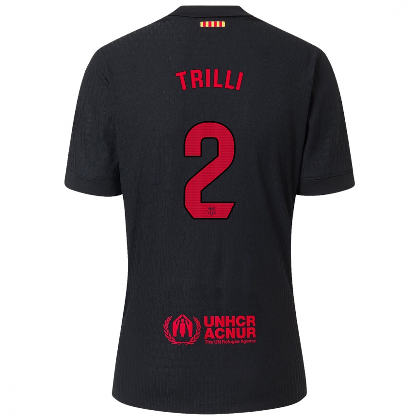 Men Football Trilli #2 Black Red Away Jersey 2024/25 T-Shirt Australia