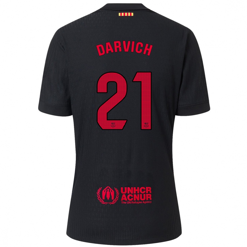 Men Football Noah Darvich #21 Black Red Away Jersey 2024/25 T-Shirt Australia