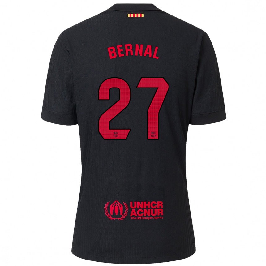 Men Football Marc Bernal #27 Black Red Away Jersey 2024/25 T-Shirt Australia