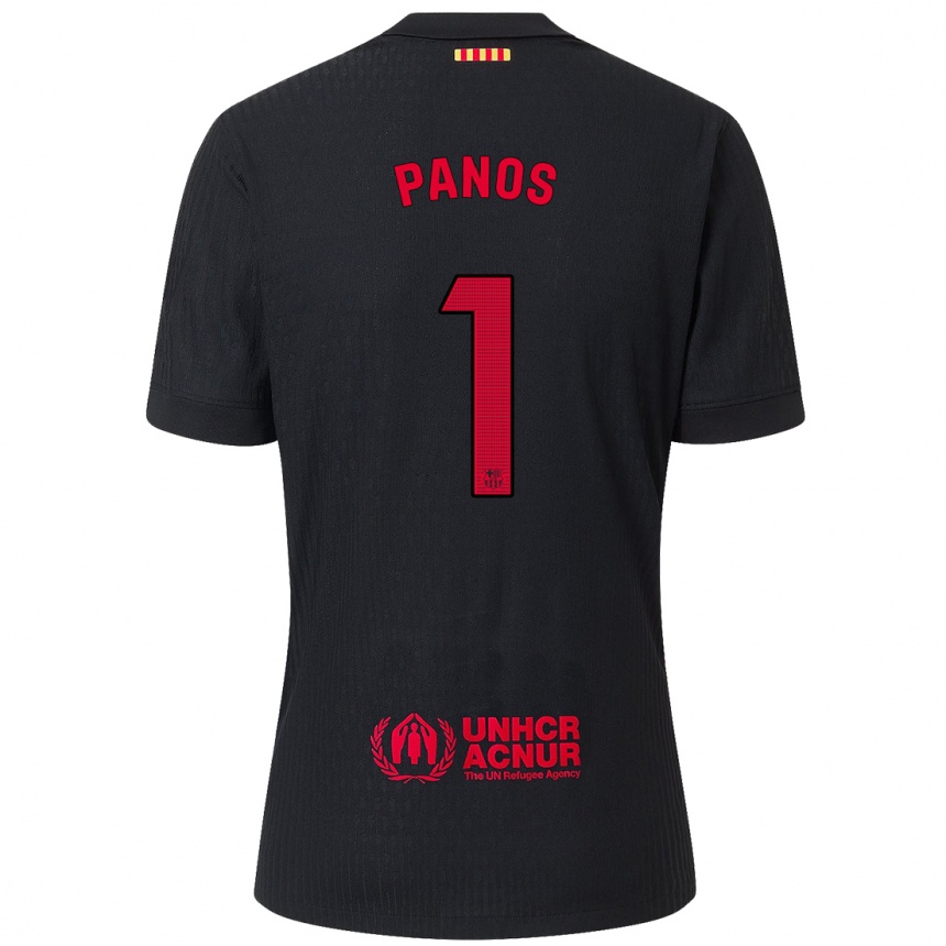 Men Football Sandra Panos #1 Black Red Away Jersey 2024/25 T-Shirt Australia