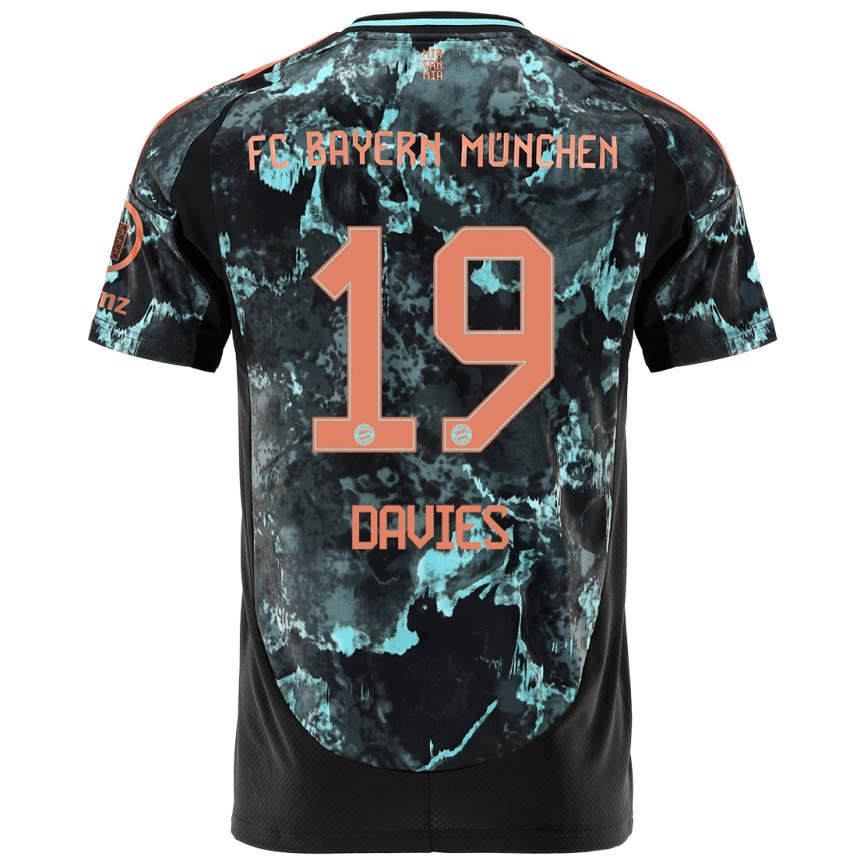 Men Football Alphonso Davies #19 Black Away Jersey 2024/25 T-Shirt Australia