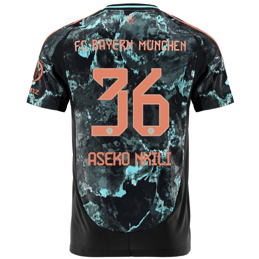 Men Football Noel Aseko Nkili #36 Black Away Jersey 2024/25 T-Shirt Australia