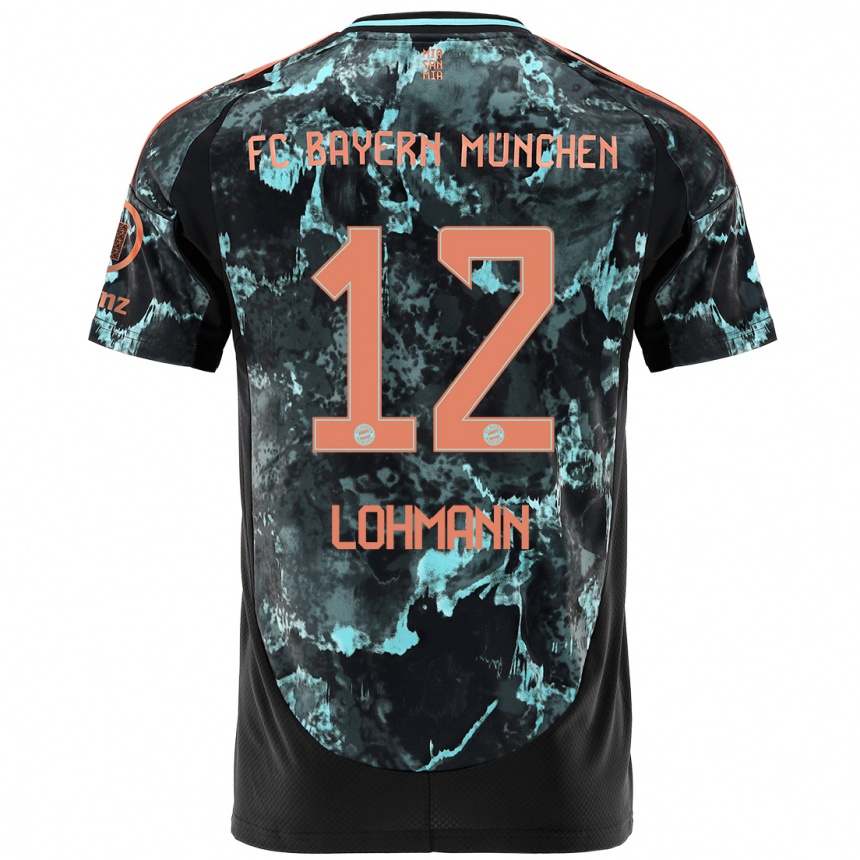 Men Football Sydney Lohmann #12 Black Away Jersey 2024/25 T-Shirt Australia