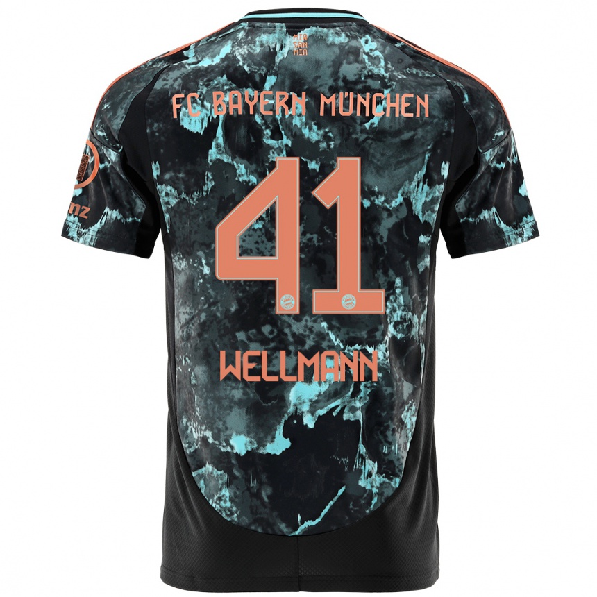 Men Football Anna Wellmann #41 Black Away Jersey 2024/25 T-Shirt Australia