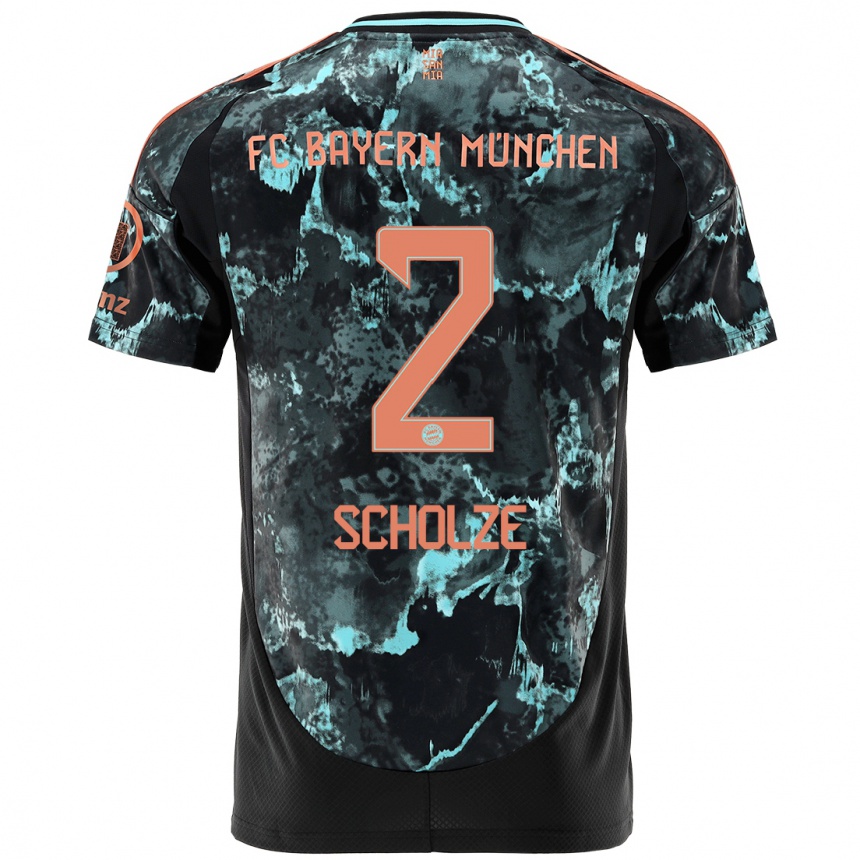 Men Football Max Scholze #2 Black Away Jersey 2024/25 T-Shirt Australia