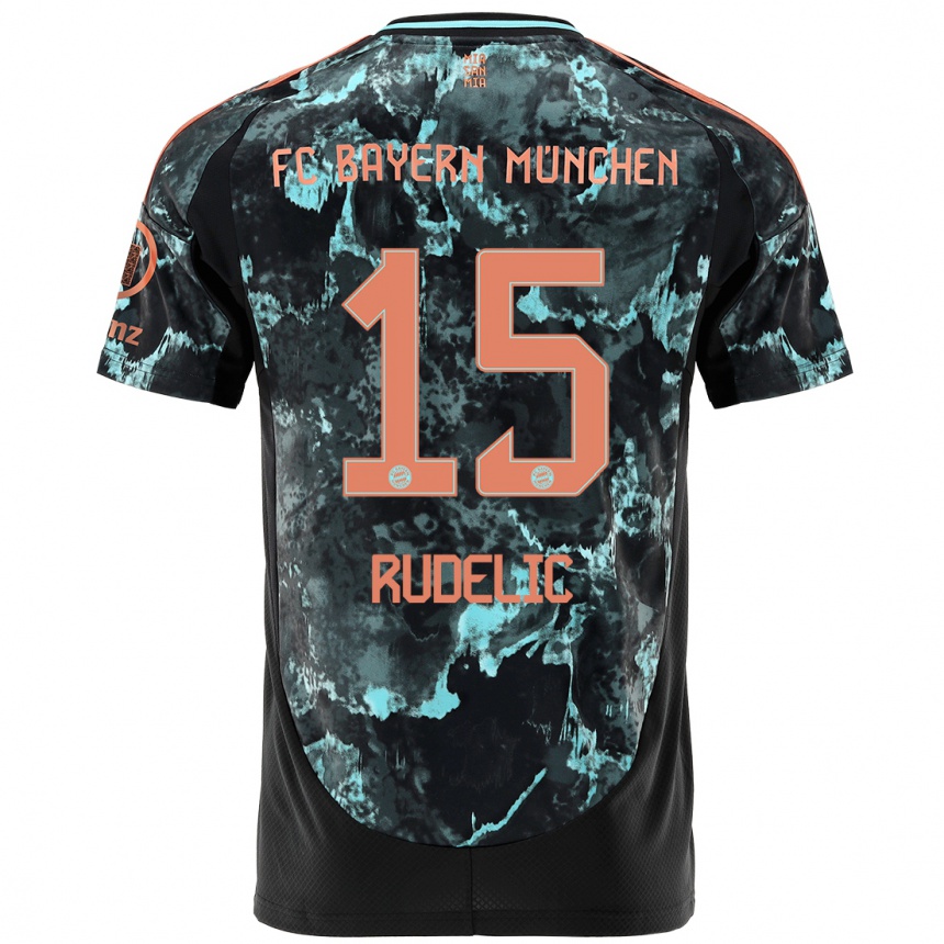 Men Football Ivana Rudelic #15 Black Away Jersey 2024/25 T-Shirt Australia