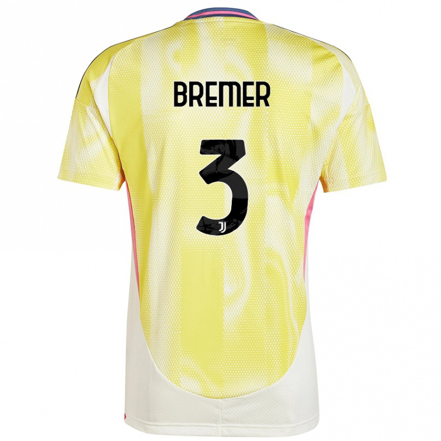 Men Football Bremer #3 Solar Yellow Away Jersey 2024/25 T-Shirt Australia