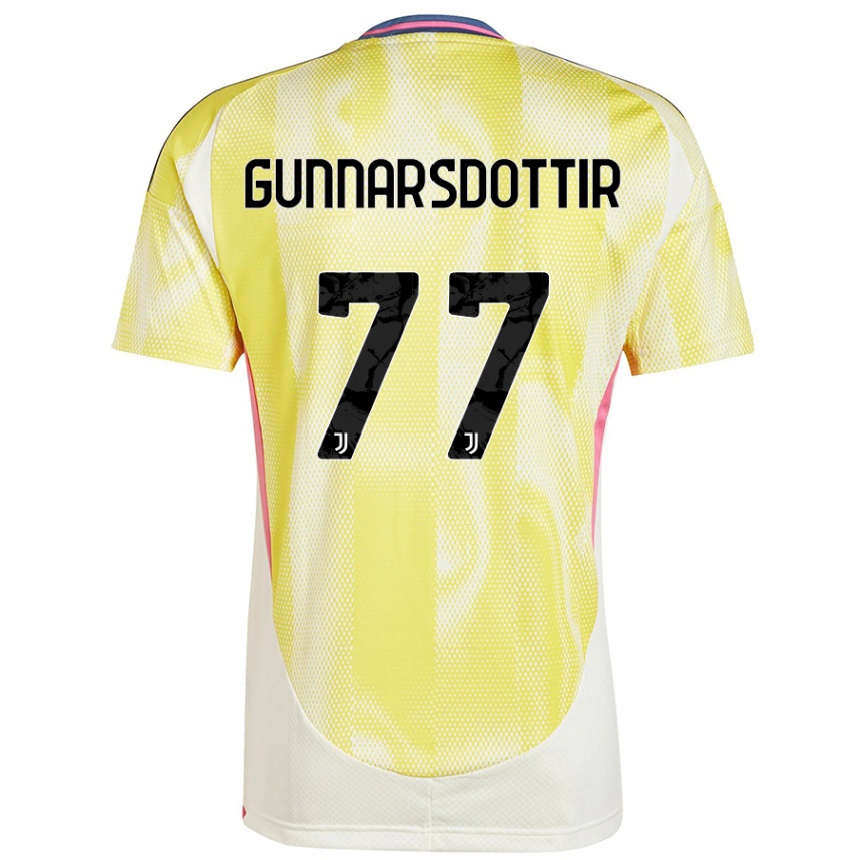 Men Football Sara Bjork Gunnarsdottir #77 Solar Yellow Away Jersey 2024/25 T-Shirt Australia