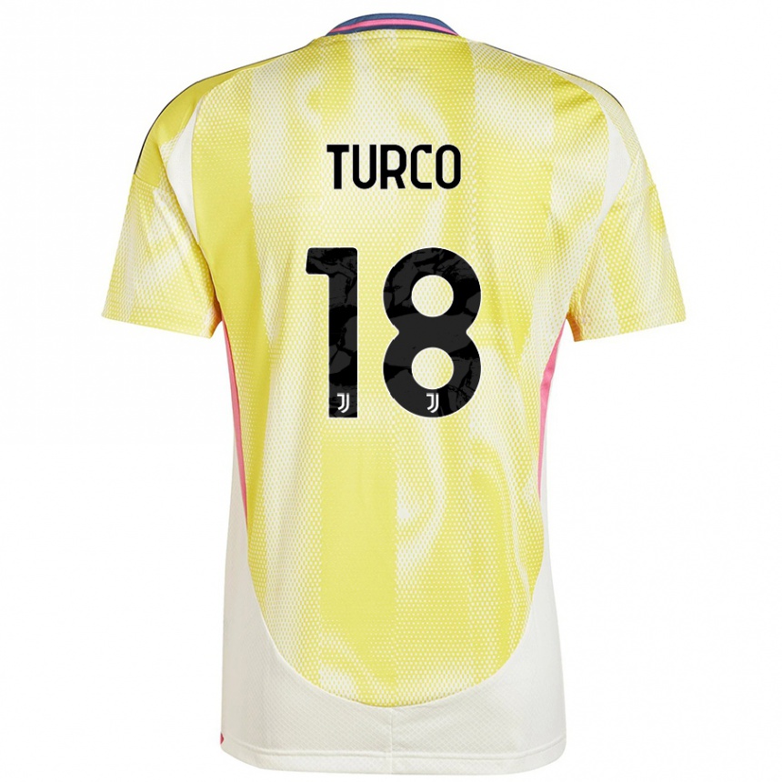 Men Football Nicolo Turco #18 Solar Yellow Away Jersey 2024/25 T-Shirt Australia