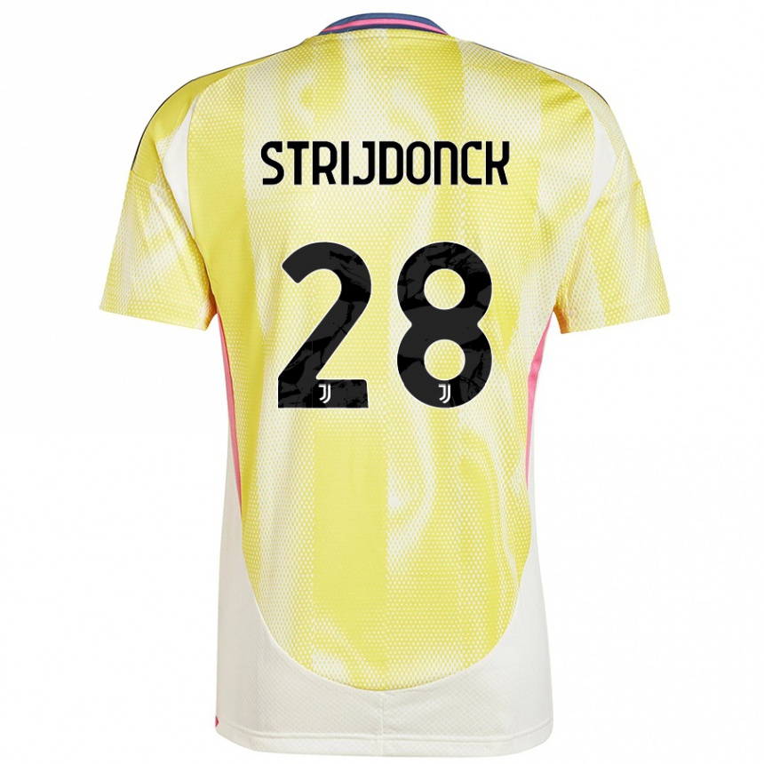 Men Football Bayron Strijdonck #28 Solar Yellow Away Jersey 2024/25 T-Shirt Australia