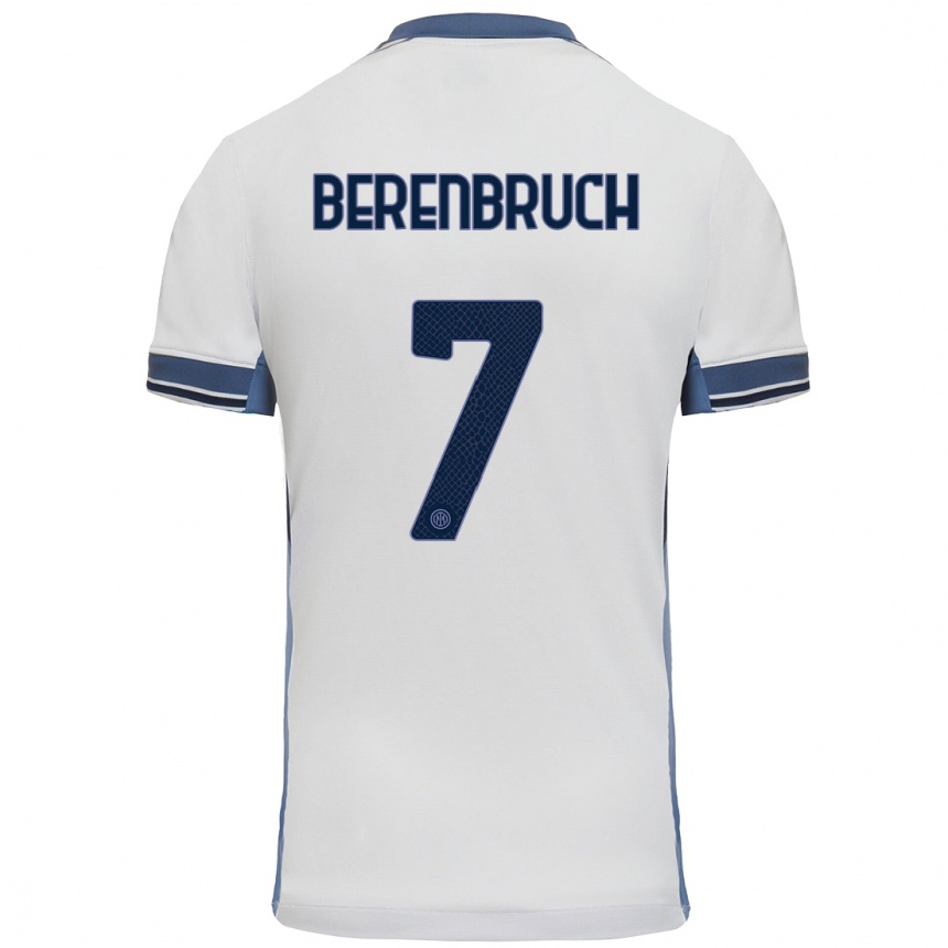 Men Football Thomas Berenbruch #7 White Grey Away Jersey 2024/25 T-Shirt Australia