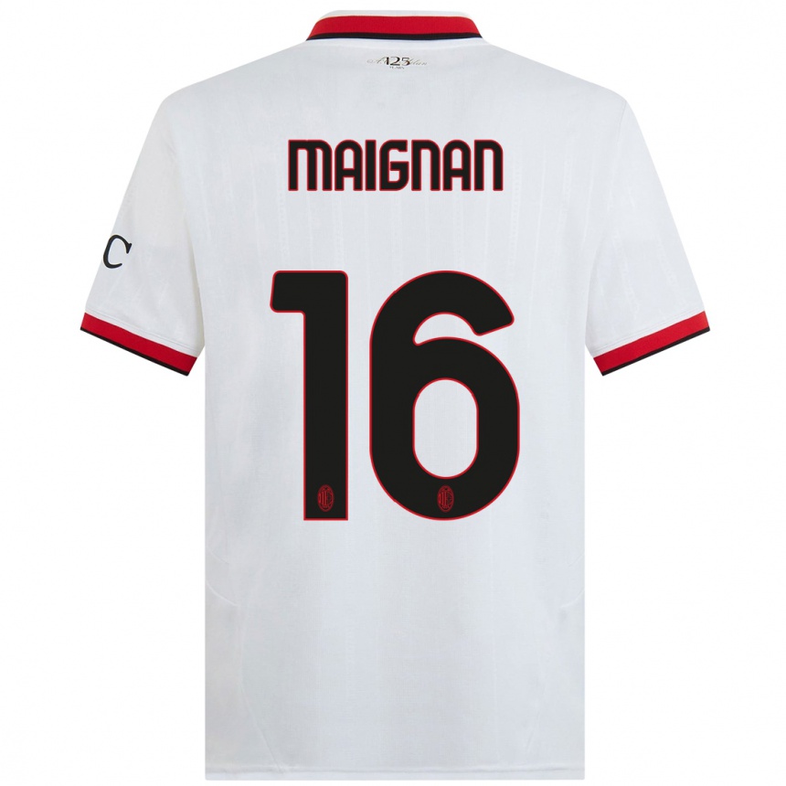 Men Football Mike Maignan #16 White Black Red Away Jersey 2024/25 T-Shirt Australia