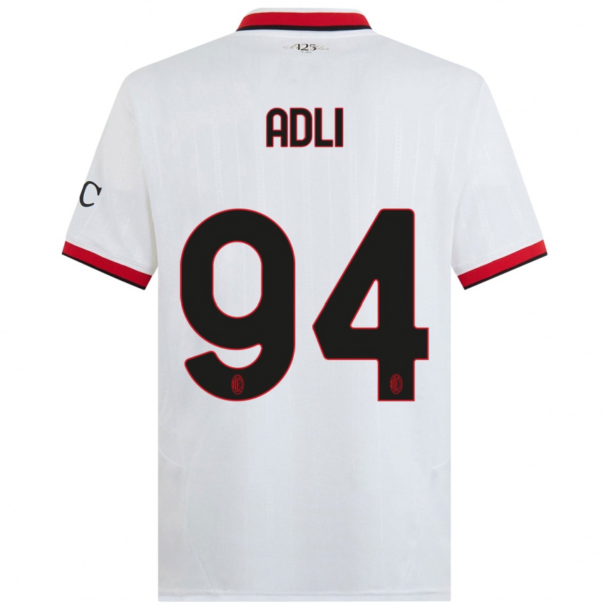 Men Football Yacine Adli #94 White Black Red Away Jersey 2024/25 T-Shirt Australia