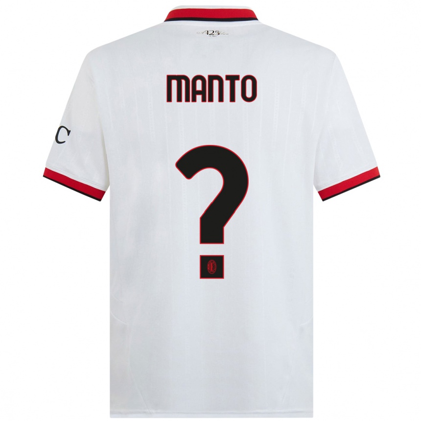 Men Football Gaetano Manto #0 White Black Red Away Jersey 2024/25 T-Shirt Australia