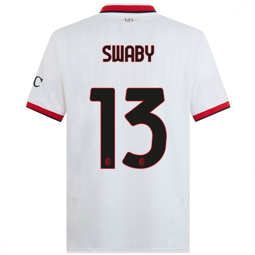 Men Football Allyson Swaby #13 White Black Red Away Jersey 2024/25 T-Shirt Australia