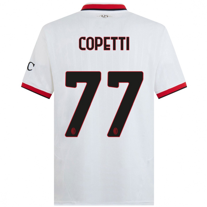 Men Football Matilde Copetti #77 White Black Red Away Jersey 2024/25 T-Shirt Australia