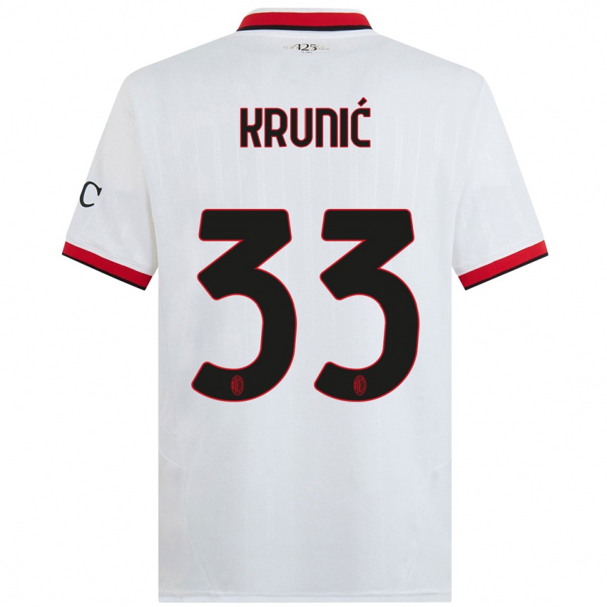 Men Football Rade Krunic #33 White Black Red Away Jersey 2024/25 T-Shirt Australia