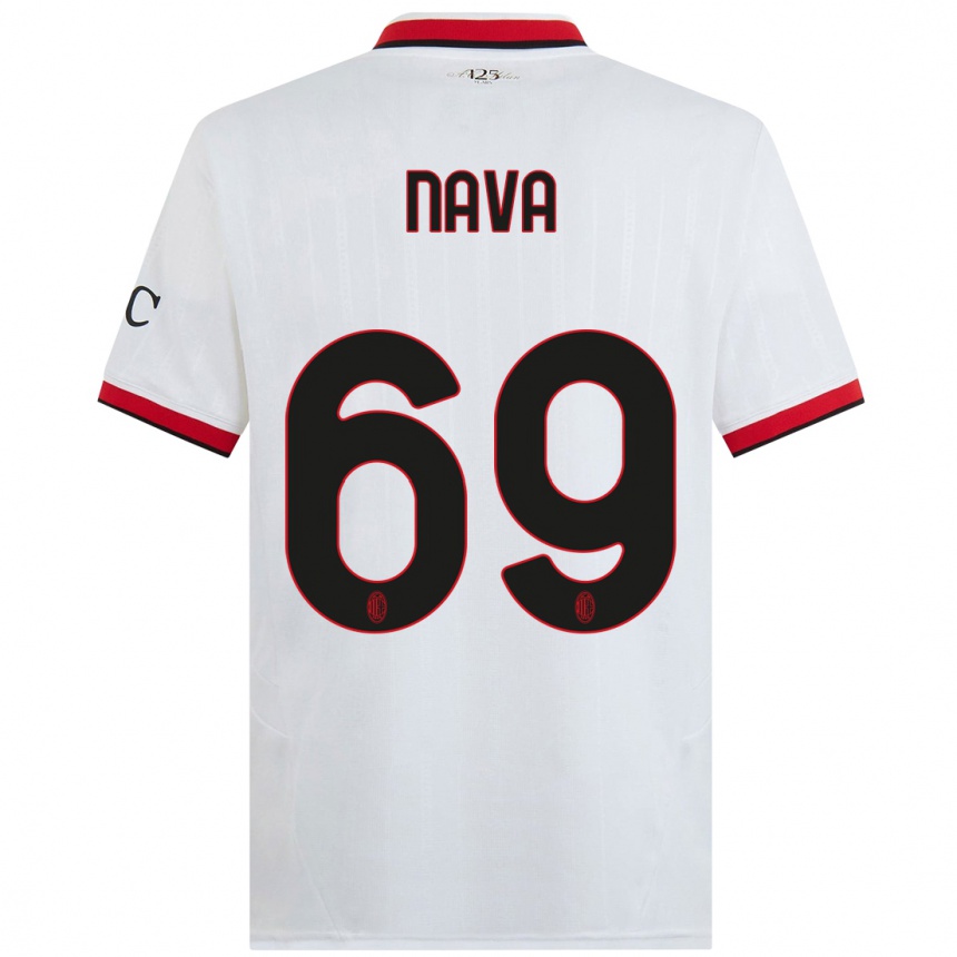 Men Football Lapo Nava #69 White Black Red Away Jersey 2024/25 T-Shirt Australia