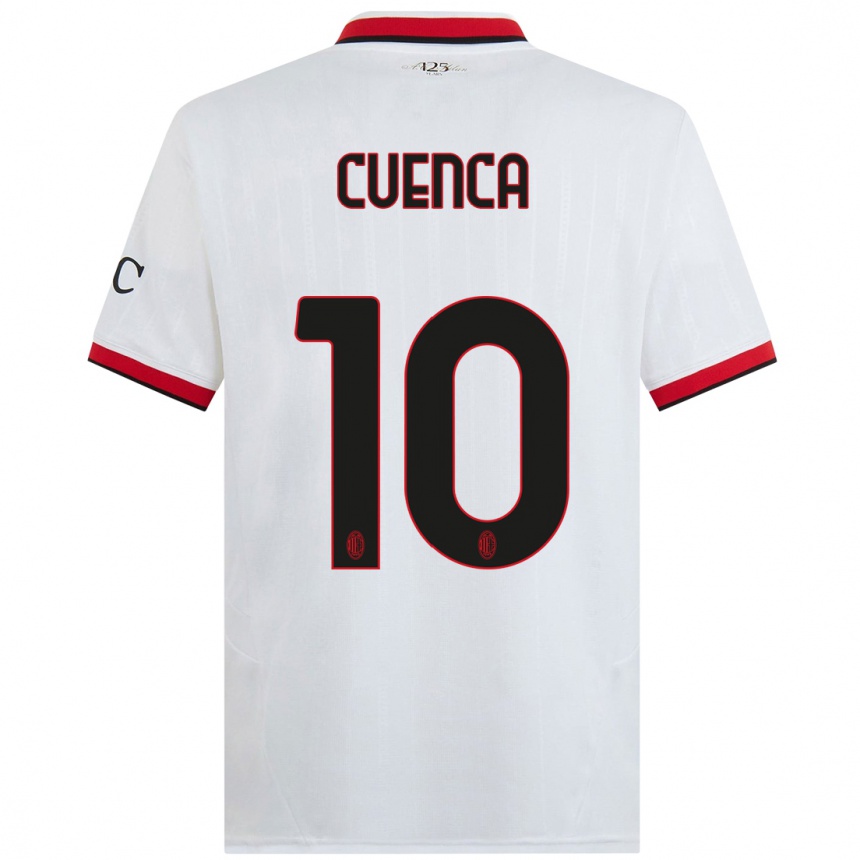 Men Football Hugo Cuenca #10 White Black Red Away Jersey 2024/25 T-Shirt Australia