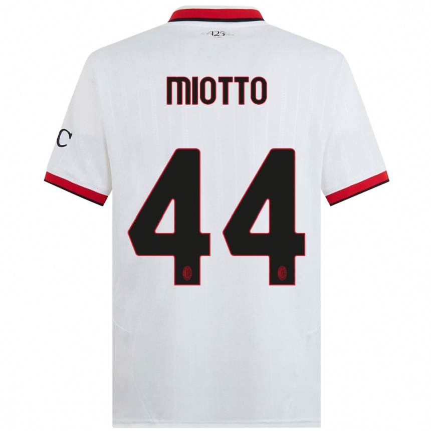 Men Football Giorgia Miotto #44 White Black Red Away Jersey 2024/25 T-Shirt Australia