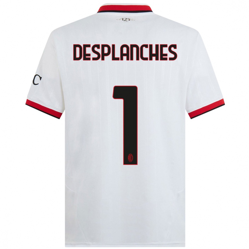 Men Football Sebastiano Desplanches #1 White Black Red Away Jersey 2024/25 T-Shirt Australia