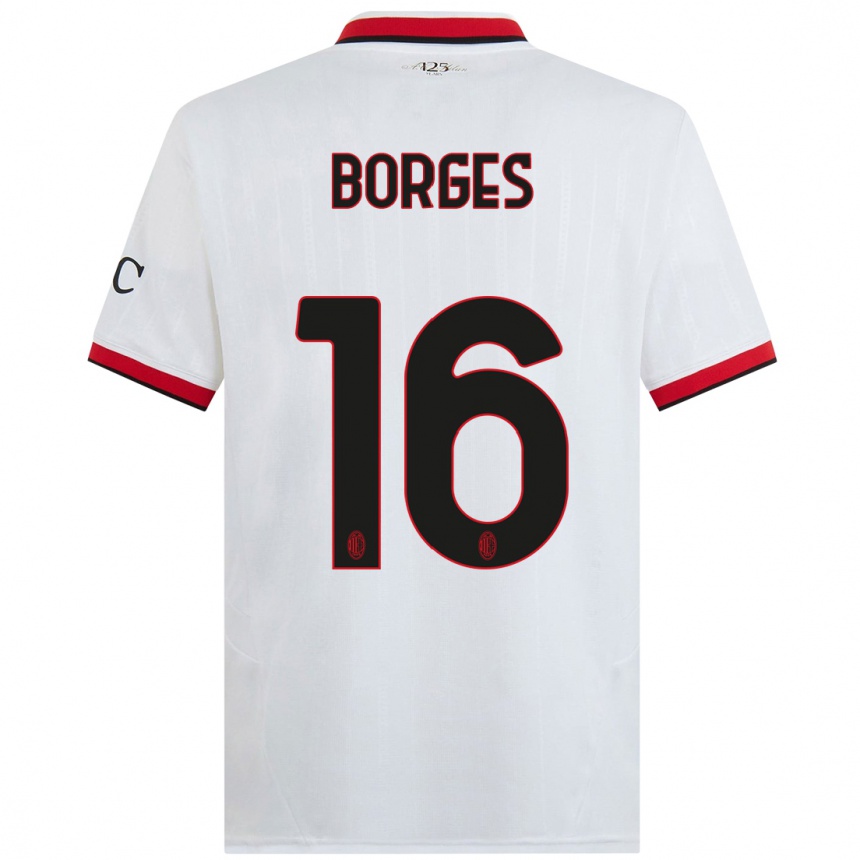 Men Football Lenny Borges #16 White Black Red Away Jersey 2024/25 T-Shirt Australia