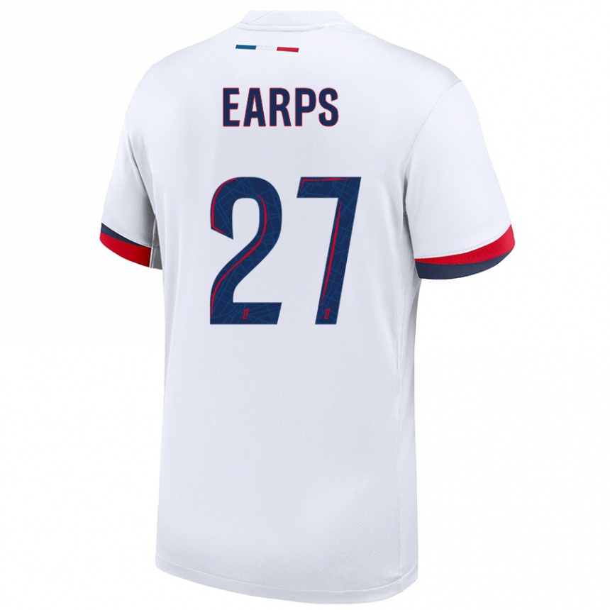 Men Football Mary Earps #27 White Blue Red Away Jersey 2024/25 T-Shirt Australia