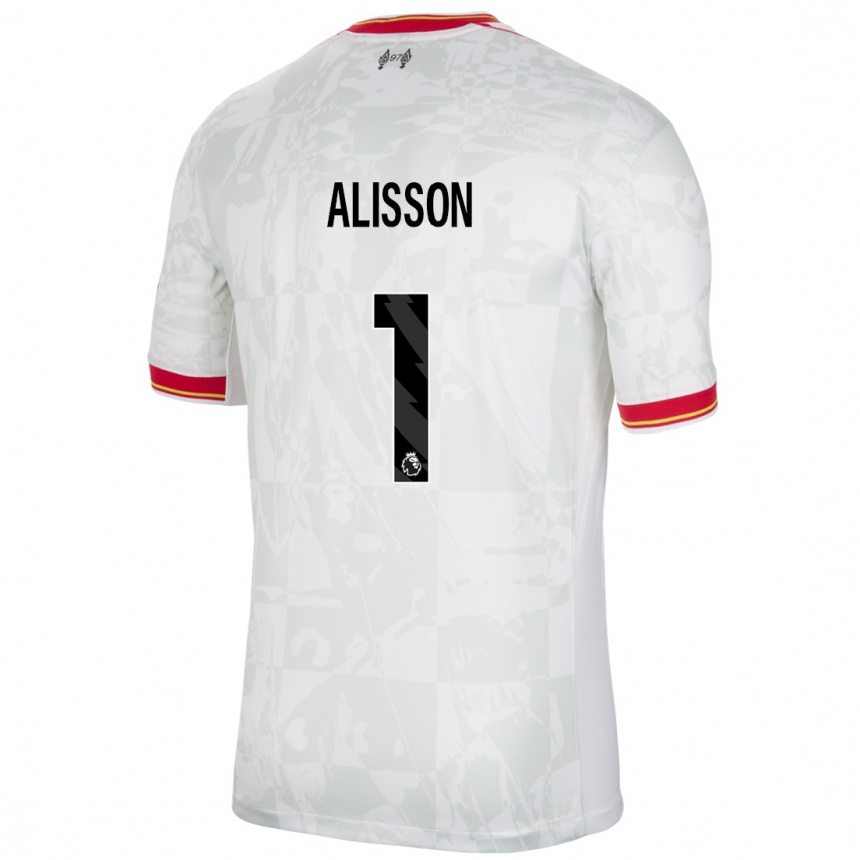 Men Football Alisson #1 White Red Black Third Jersey 2024/25 T-Shirt Australia