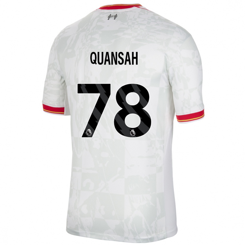 Men Football Jarell Quansah #78 White Red Black Third Jersey 2024/25 T-Shirt Australia