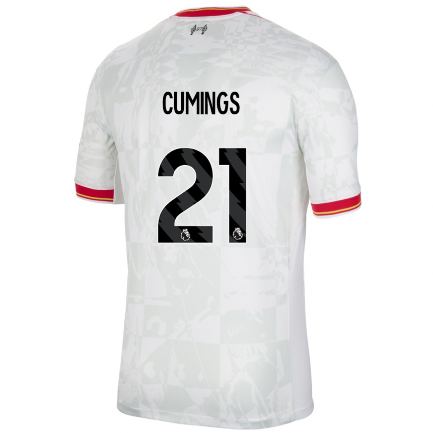 Men Football Eartha Cumings #21 White Red Black Third Jersey 2024/25 T-Shirt Australia