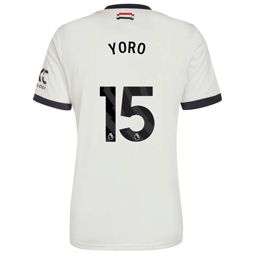 Men Football Leny Yoro #15 Off White Third Jersey 2024/25 T-Shirt Australia