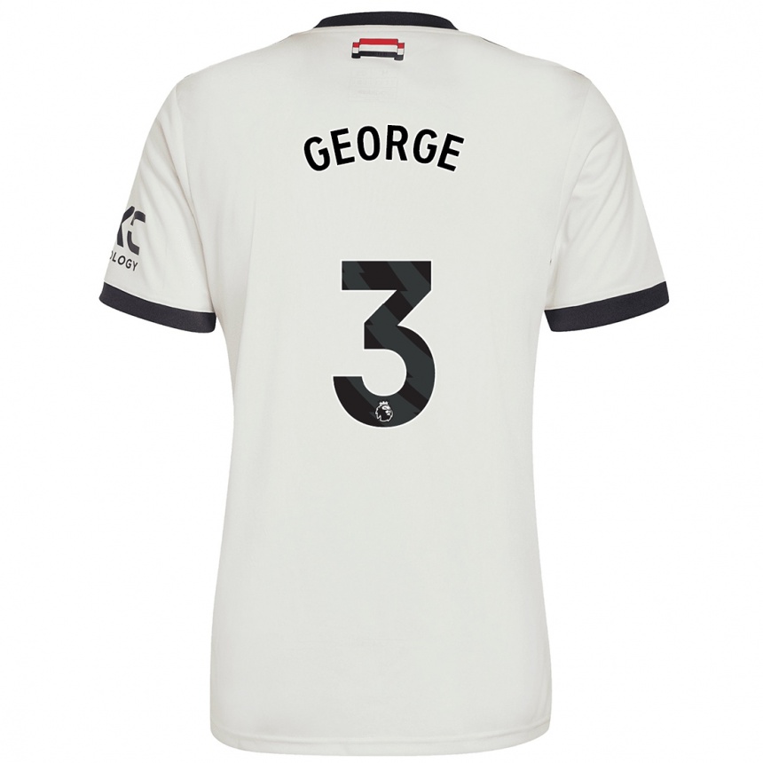 Men Football Gabby George #3 Off White Third Jersey 2024/25 T-Shirt Australia