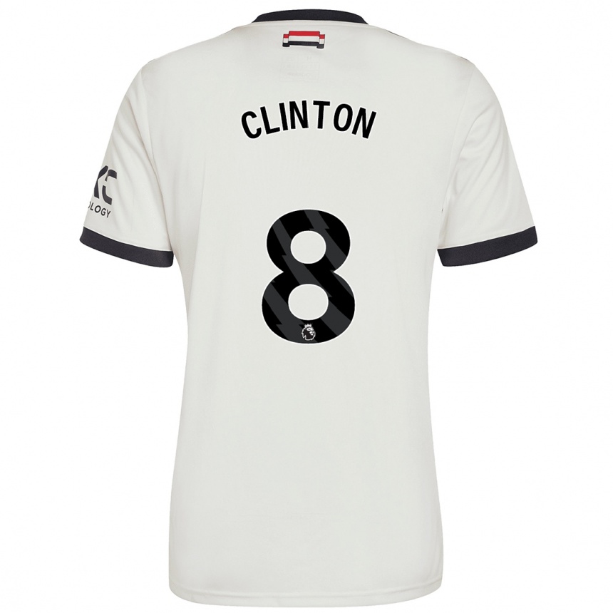 Men Football Grace Clinton #8 Off White Third Jersey 2024/25 T-Shirt Australia