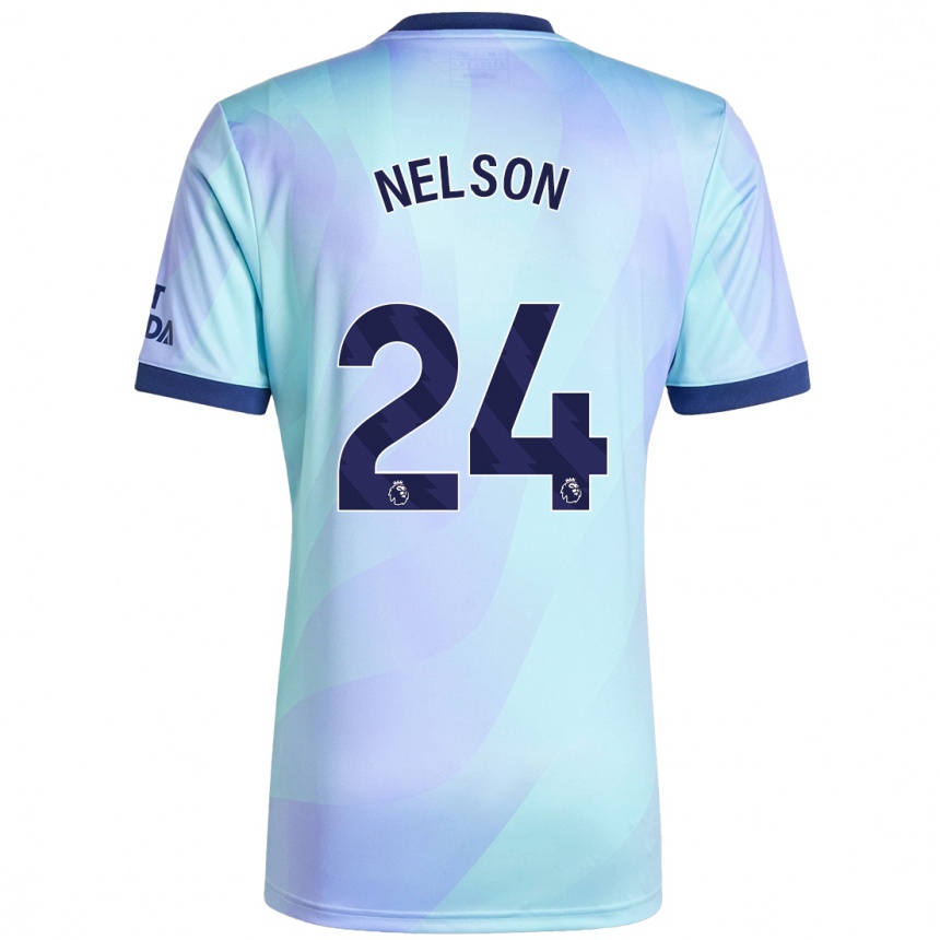 Men Football Reiss Nelson #24 Aqua Third Jersey 2024/25 T-Shirt Australia