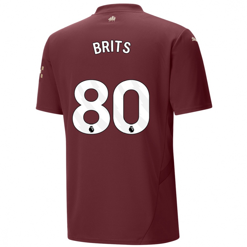 Men Football Spike Brits #80 Maroon Third Jersey 2024/25 T-Shirt Australia