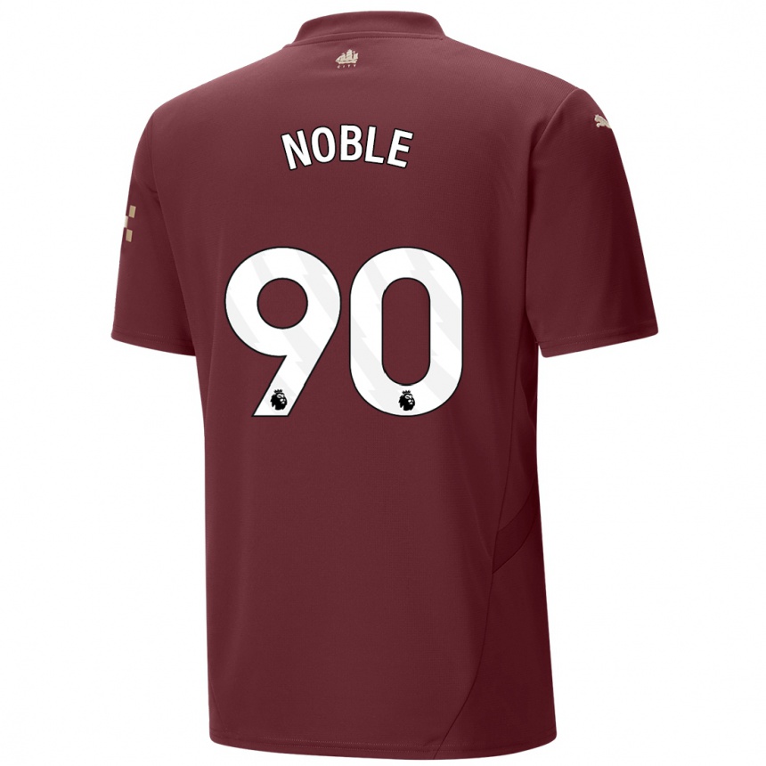 Men Football Kian Noble #90 Maroon Third Jersey 2024/25 T-Shirt Australia