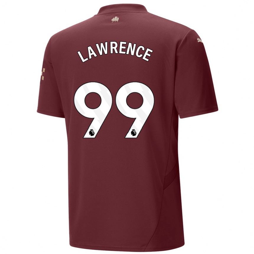 Men Football Emilio Lawrence #99 Maroon Third Jersey 2024/25 T-Shirt Australia