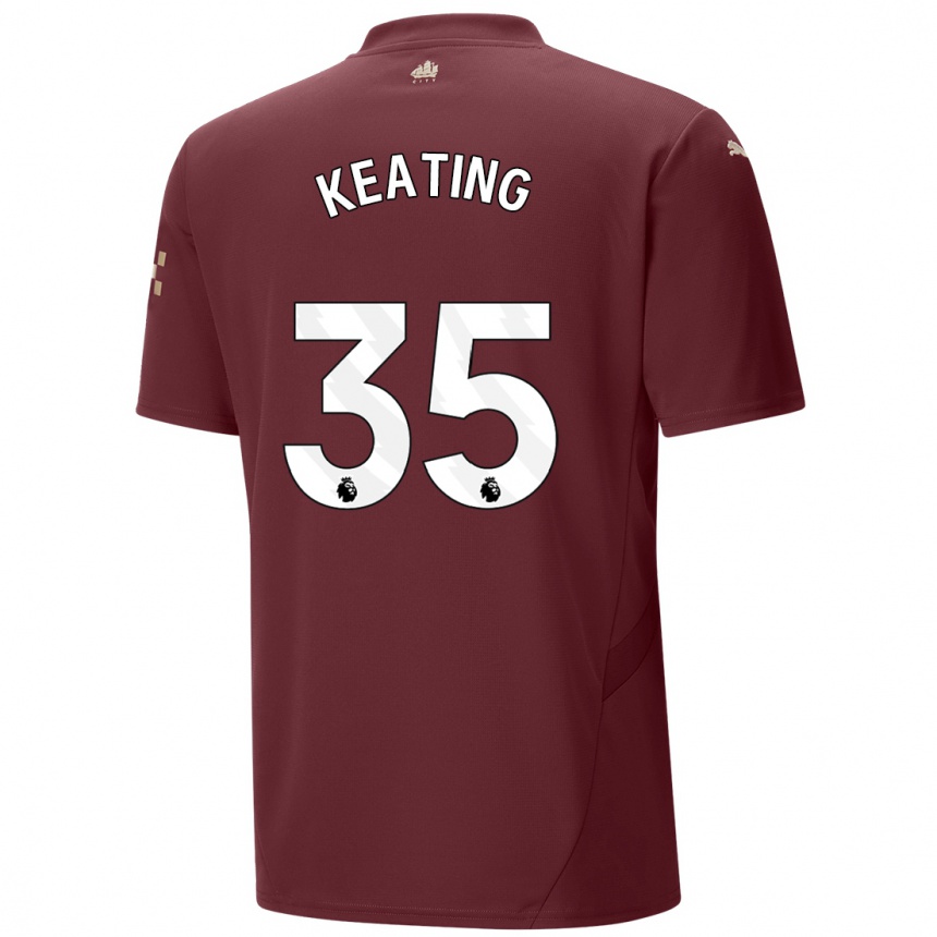 Men Football Khiara Keating #35 Maroon Third Jersey 2024/25 T-Shirt Australia