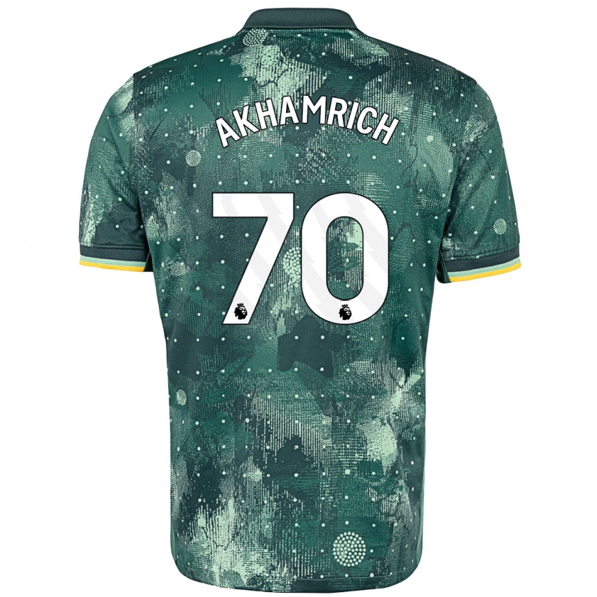 Men Football Yusuf Akhamrich #70 Mint Green Third Jersey 2024/25 T-Shirt Australia