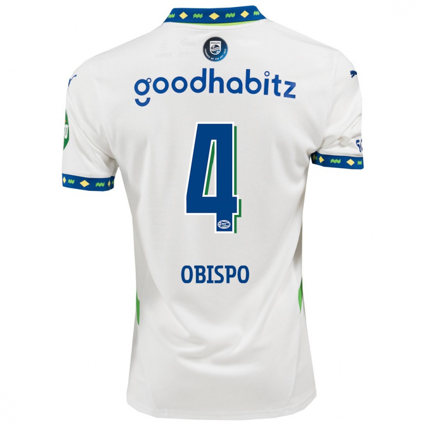 Men Football Armando Obispo #4 White Dark Blue Third Jersey 2024/25 T-Shirt Australia